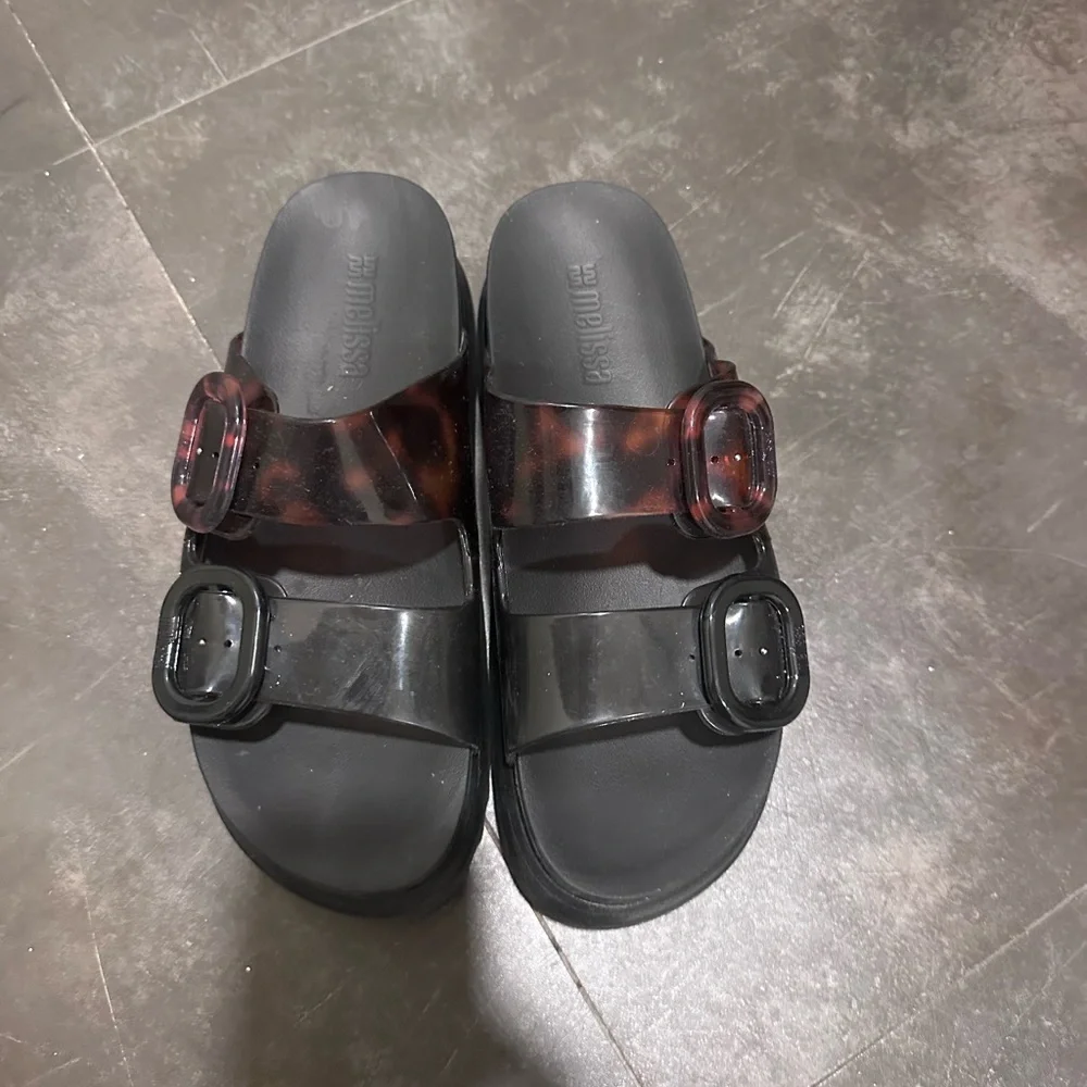 Melissa Black and Brown Platform Sandals - Picture 4 of 5